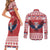 Personalized Serbia Christmas Couples Matching Short Sleeve Bodycon Dress and Long Sleeve Button Shirt Double-Headed Eagle - Red Version - Wonder Print Shop