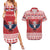 Personalized Serbia Christmas Couples Matching Summer Maxi Dress and Hawaiian Shirt Double-Headed Eagle - Red Version - Wonder Print Shop