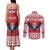 Personalized Serbia Christmas Couples Matching Tank Maxi Dress and Long Sleeve Button Shirt Double-Headed Eagle - Red Version - Wonder Print Shop