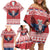 Personalized Serbia Christmas Family Matching Off Shoulder Short Dress and Hawaiian Shirt Double-Headed Eagle - Red Version - Wonder Print Shop