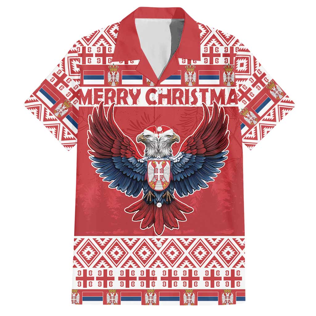 Personalized Serbia Christmas Hawaiian Shirt Double-Headed Eagle - Red Version - Wonder Print Shop