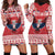 Personalized Serbia Christmas Hoodie Dress Double-Headed Eagle - Red Version - Wonder Print Shop