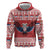 Personalized Serbia Christmas Zip Hoodie Double-Headed Eagle - Red Version - Wonder Print Shop