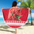 Personalized Trinidad and Tobago Christmas Beach Blanket Scarlet Ibis with Chaconia Flowers - Wonder Print Shop