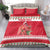 Personalized Trinidad and Tobago Christmas Bedding Set Scarlet Ibis with Chaconia Flowers - Wonder Print Shop