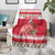 Personalized Trinidad and Tobago Christmas Blanket Scarlet Ibis with Chaconia Flowers