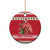 Personalized Trinidad and Tobago Christmas Ceramic Ornament Scarlet Ibis with Chaconia Flowers - Wonder Print Shop