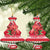 Personalized Trinidad and Tobago Christmas Ceramic Ornament Scarlet Ibis with Chaconia Flowers - Wonder Print Shop