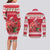 Personalized Trinidad and Tobago Christmas Couples Matching Long Sleeve Bodycon Dress and Long Sleeve Button Shirt Scarlet Ibis with Chaconia Flowers - Wonder Print Shop