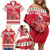 Personalized Trinidad and Tobago Christmas Family Matching Off Shoulder Short Dress and Hawaiian Shirt Scarlet Ibis with Chaconia Flowers - Wonder Print Shop