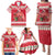 Personalized Trinidad and Tobago Christmas Family Matching Puletasi and Hawaiian Shirt Scarlet Ibis with Chaconia Flowers - Wonder Print Shop