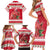 Personalized Trinidad and Tobago Christmas Family Matching Short Sleeve Bodycon Dress and Hawaiian Shirt Scarlet Ibis with Chaconia Flowers - Wonder Print Shop