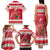 Personalized Trinidad and Tobago Christmas Family Matching Tank Maxi Dress and Hawaiian Shirt Scarlet Ibis with Chaconia Flowers - Wonder Print Shop