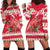 Personalized Trinidad and Tobago Christmas Hoodie Dress Scarlet Ibis with Chaconia Flowers