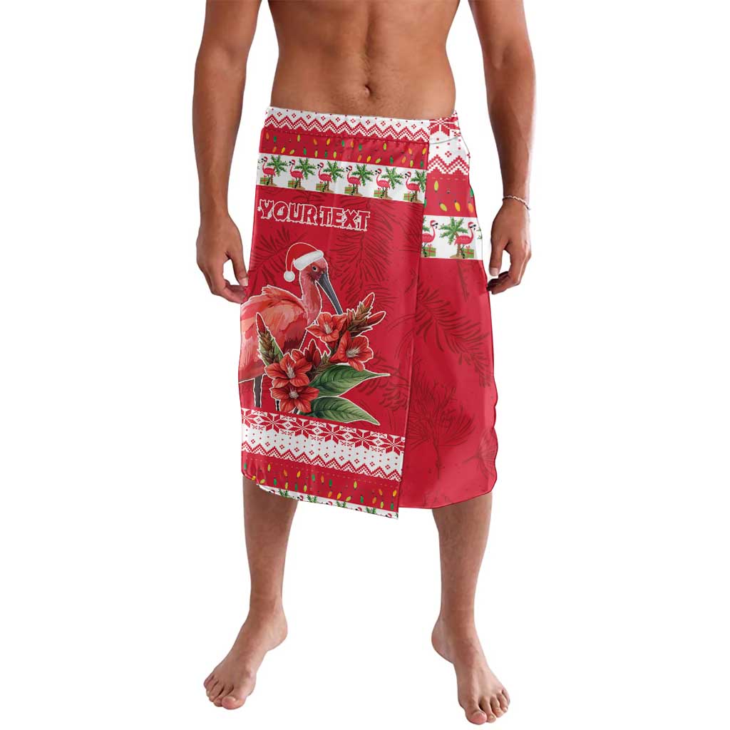 Red personalized wrap skirt with parrot and flower print, decorative waistband