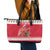 Personalized Trinidad and Tobago Christmas Leather Tote Bag Scarlet Ibis with Chaconia Flowers - Wonder Print Shop