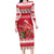 Personalized Trinidad and Tobago Christmas Long Sleeve Bodycon Dress Scarlet Ibis with Chaconia Flowers - Wonder Print Shop