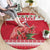 Personalized Trinidad and Tobago Christmas Round Carpet Scarlet Ibis with Chaconia Flowers