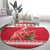 Personalized Trinidad and Tobago Christmas Round Carpet Scarlet Ibis with Chaconia Flowers