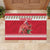 Personalized Trinidad and Tobago Christmas Rubber Doormat Scarlet Ibis with Chaconia Flowers - Wonder Print Shop