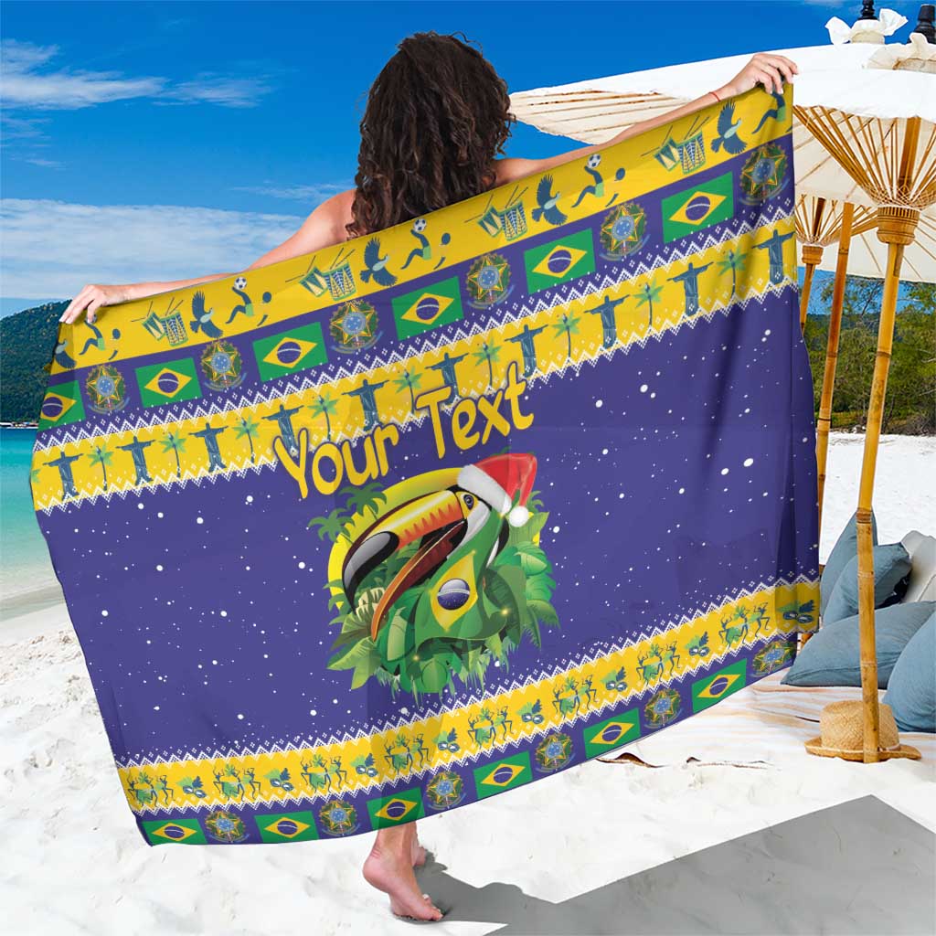 Personalized Brazil Christmas Sarong Toco Toucan with Brazil Flag