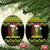 Jamaica Reggae Lion Christmas Ceramic Ornament Kente Pattern Meri Krismiss - Wonder Print Shop