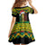 Jamaica Reggae Lion Christmas Kid Short Sleeve Dress Kente Pattern Meri Krismiss - Wonder Print Shop