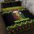 Jamaica Reggae Lion Christmas Quilt Bed Set Kente Pattern Meri Krismiss - Wonder Print Shop