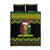 Jamaica Reggae Lion Christmas Quilt Bed Set Kente Pattern Meri Krismiss - Wonder Print Shop