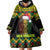 Jamaica Reggae Lion Christmas Wearable Blanket Hoodie Kente Pattern Meri Krismiss