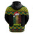 Jamaica Reggae Lion Christmas Zip Hoodie Kente Pattern Meri Krismiss - Wonder Print Shop