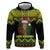 Jamaica Reggae Lion Christmas Zip Hoodie Kente Pattern Meri Krismiss - Wonder Print Shop