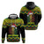 Jamaica Reggae Lion Christmas Zip Hoodie Kente Pattern Meri Krismiss - Wonder Print Shop