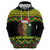 Jamaica Reggae Lion Christmas Zip Hoodie Kente Pattern Meri Krismiss - Wonder Print Shop