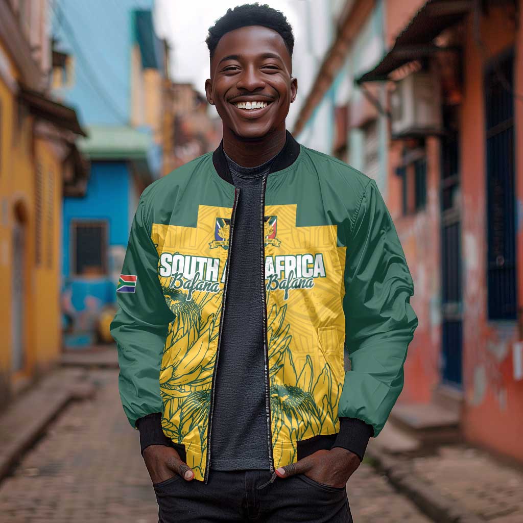 Custom South Africa Soccer Bomber Jacket From Protea Roots We Rise - Wonder Print Shop