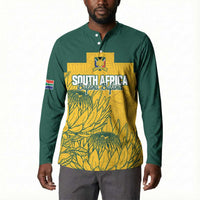 Custom South Africa Soccer Button Sweatshirt From Protea Roots We Rise