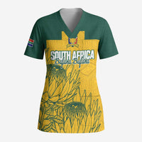 Custom South Africa Soccer Scrub Top From Protea Roots We Rise - Wonder Print Shop
