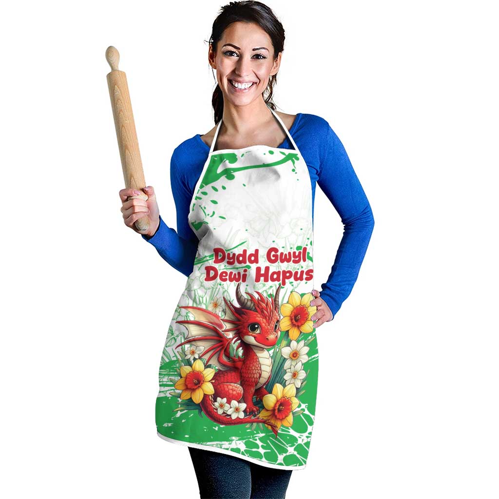 Wales Saint David’s Day Personalized Apron Funny Welsh Dragon Daffodil - Wonder Print Shop