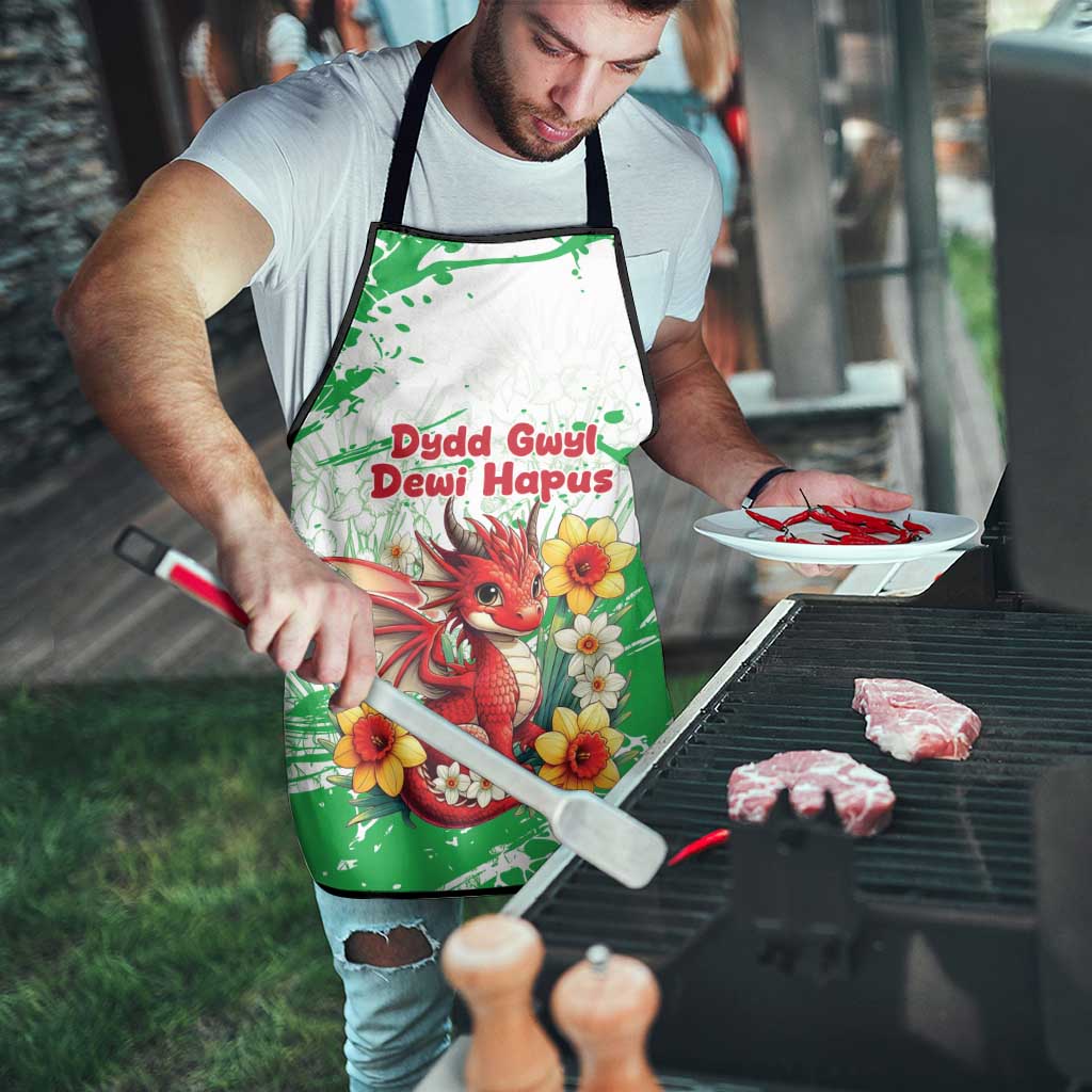 Wales Saint David’s Day Personalized Apron Funny Welsh Dragon Daffodil - Wonder Print Shop
