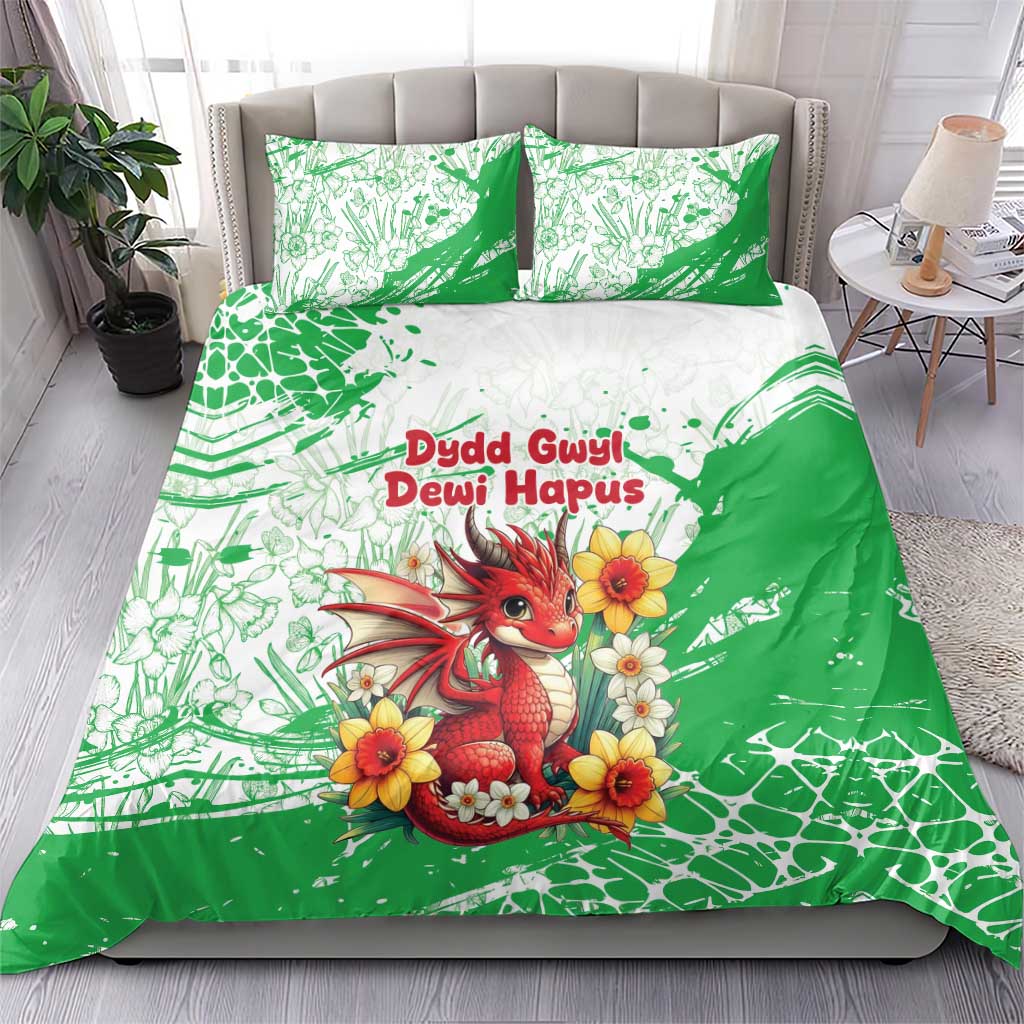 Wales Saint David’s Day Personalized Bedding Set Funny Welsh Dragon Daffodil - Wonder Print Shop