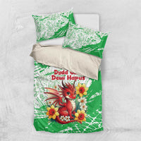 Wales Saint David’s Day Personalized Bedding Set Funny Welsh Dragon Daffodil - Wonder Print Shop