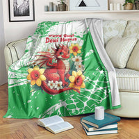 Wales Saint David’s Day Personalized Blanket Funny Welsh Dragon Daffodil - Wonder Print Shop