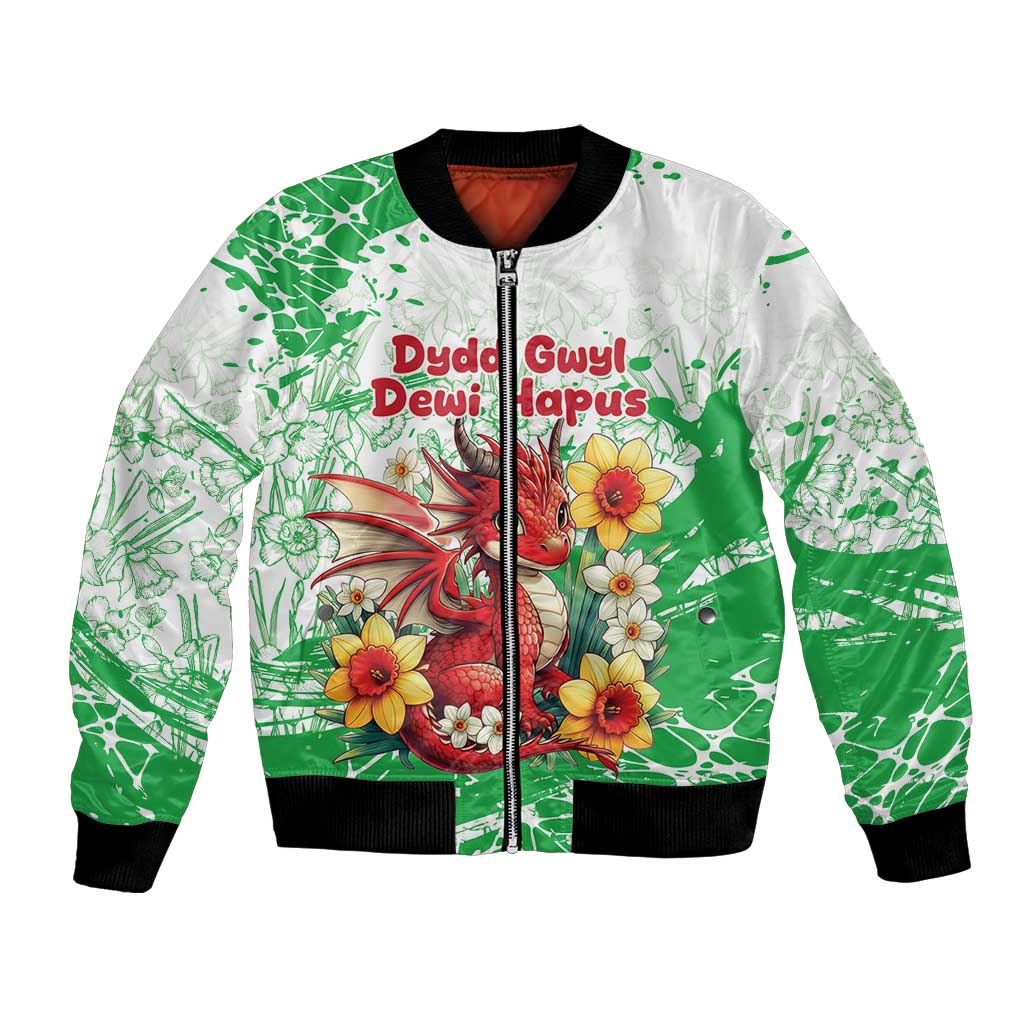 Wales Saint David’s Day Personalized Bomber Jacket Funny Welsh Dragon Daffodil - Wonder Print Shop