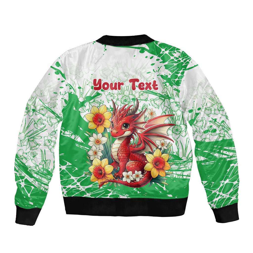 Wales Saint David’s Day Personalized Bomber Jacket Funny Welsh Dragon Daffodil - Wonder Print Shop