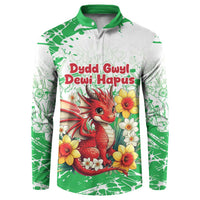 Wales Saint David’s Day Personalized Button Sweatshirt Funny Welsh Dragon Daffodil - Wonder Print Shop