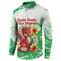Wales Saint David’s Day Personalized Button Sweatshirt Funny Welsh Dragon Daffodil - Wonder Print Shop