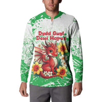 Wales Saint David’s Day Personalized Button Sweatshirt Funny Welsh Dragon Daffodil - Wonder Print Shop