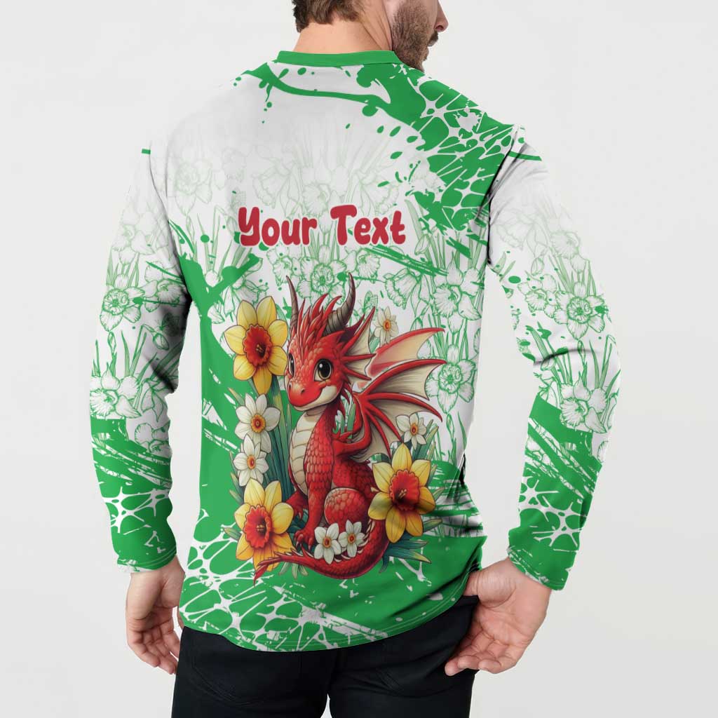 Wales Saint David’s Day Personalized Button Sweatshirt Funny Welsh Dragon Daffodil - Wonder Print Shop