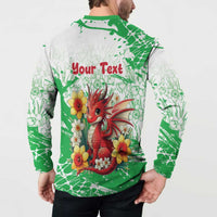 Wales Saint David’s Day Personalized Button Sweatshirt Funny Welsh Dragon Daffodil - Wonder Print Shop