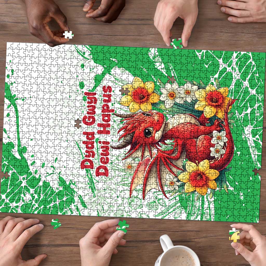 Wales Saint David’s Day Personalized Puzzle Funny Welsh Dragon Daffodil - Wonder Print Shop